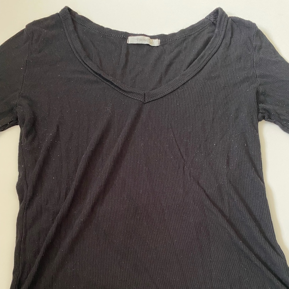 Long Sleeve Black Top- Size Small